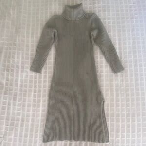 Turtleneck Sweater Dress Grey
